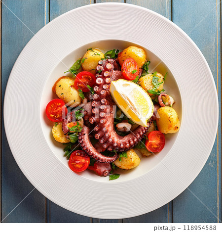 タコとトマトとポテトのサラダ AI生成画像 タコとトマトとポテトのサラダ AI生成画像 118954588