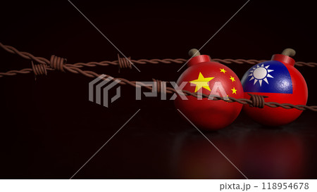 The Chinese and Taiwan on bomb for business concept 3d rendering. 118954678