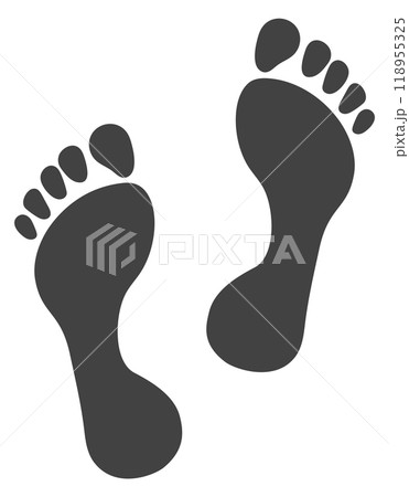 Bare foot step. Walk print black icon Bare foot step. Walk print black icon 118955325
