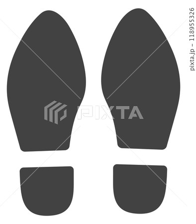 Foot print symbol. Step stamp black icon Foot print symbol. Step stamp black icon 118955326