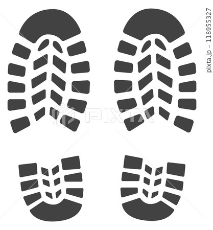 Footstep symbol. Two feet print black icon Footstep symbol. Two feet print black icon 118955327