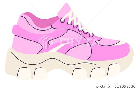 Pink sneaker. Athletic sport girl fashion shoe 118955336