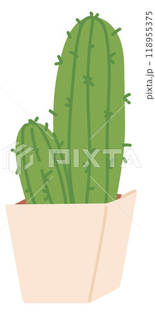 Potted cactus color icon. Interior botany decoration Potted cactus color icon. Interior botany decoration 118955375