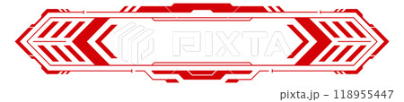 Digital alert label. Red line info box 118955447