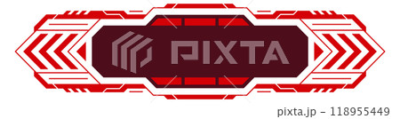 Red hud panel element. Cyber danger control Red hud panel element. Cyber danger control 118955449