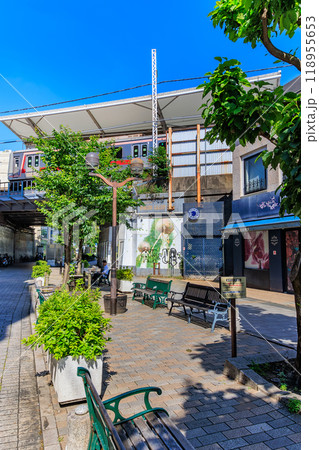 東京　目黒区　自由が丘の街並み（九品仏川緑道） 118955653