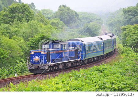 函館本線 二股ー蕨岱 JR北海道 DD51-1142(函館)+24系+14系(札幌) ニセコ 函館本線 二股ー蕨岱 JR北海道 DD51-1142(函館)+24系+14系(札幌) ニセコ 118956137