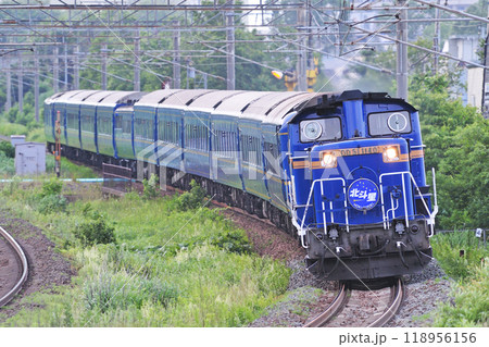千歳線　北広島ー島松　JR北海道　DD51-1140（函館）＋24系（札幌）　北斗星 118956156