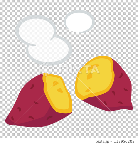 Illustration of baked sweet potato 118956208