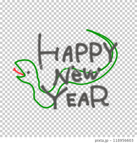 New Year's card text (background snake) 118956603