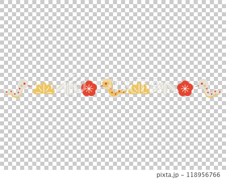 巳年に使える松竹梅と蛇を組み合わせたイラスト 巳年に使える松竹梅と蛇を組み合わせたイラスト 118956766