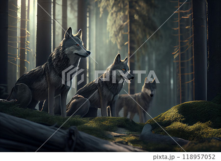 wolves, Wolf pack attacks, on the hunt wolves, Wolf pack attacks, on the hunt 118957052