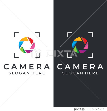 Photography camera logo, lens camera shutter, digital, line, professional, elegant and modern. Logo can be used for studio, photography and other businesses. Using vector illustration editing Photography camera logo, lens camera shutter, digital, line, professional, elegant and modern. Logo can be used for studio, photography and other businesses. Using vector illustration editing 118957333