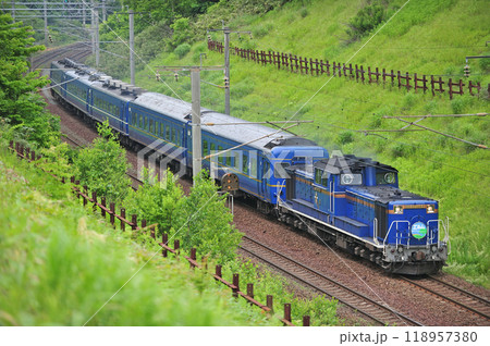 千歳線　上野幌ー西の里（信）　JR北海道　DD51-1142（函館）＋24系+14系（札幌）　エルム 118957380