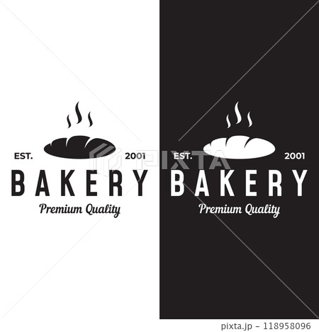 Retro wheat bread logo design template. Badge for bakery, home made bakery, restaurant or cafe, patisserie, business. 118958096