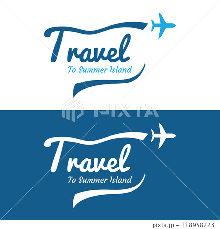 Airline ticket agency logo template design,vacation,traveling in summer isolated on background.logo for business,brand,agency and travel. 118958223