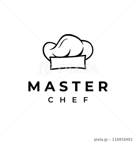 Professional chef or kitchen chef hat logo template design. Logo for business, home cook and restaurant chef. 118958403
