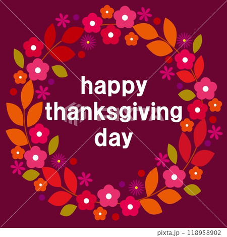 ハッピーサンクスギビングデー　happy thanksgiving day　感謝祭　秋 118958902