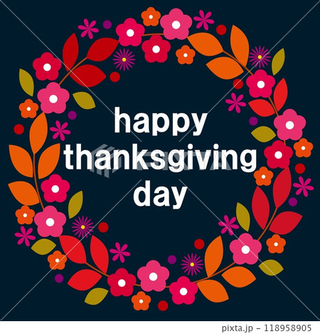 ハッピーサンクスギビングデー　happy thanksgiving day　感謝祭　秋 118958905