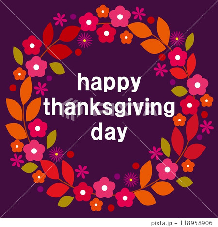 ハッピーサンクスギビングデー　happy thanksgiving day　感謝祭　秋 118958906