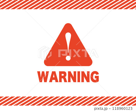 注意 警告 ビックリマーク 標識 斜線 赤 注意 警告 ビックリマーク 標識 斜線 赤 118960123