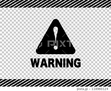 Caution warning exclamation mark sign diagonal line black 118960124
