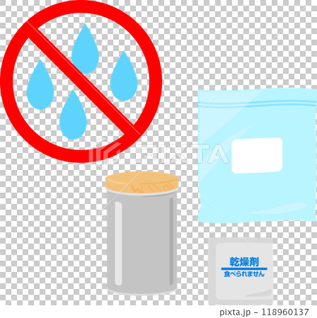 防潮標誌、食品儲存容器及乾燥劑 118960137