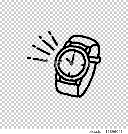 簡單手錶單色的手繪風格插圖 118960414