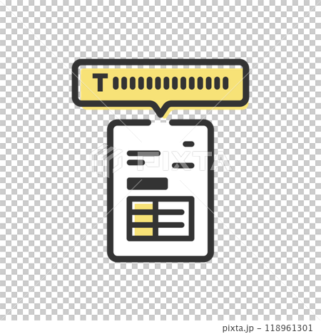 インボイス番号付き請求書･領収書のアイコン(イエロー) 118961301