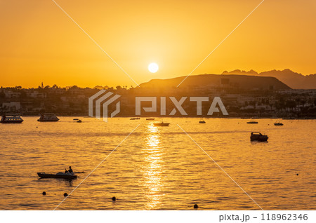 Scenic view of Naama Bay, Sharm-el-Sheikh, Egypt 118962346