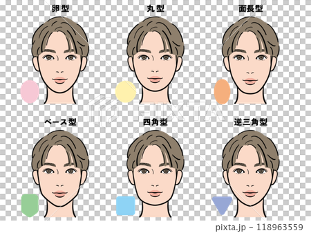 Types of male face shapes 118963559