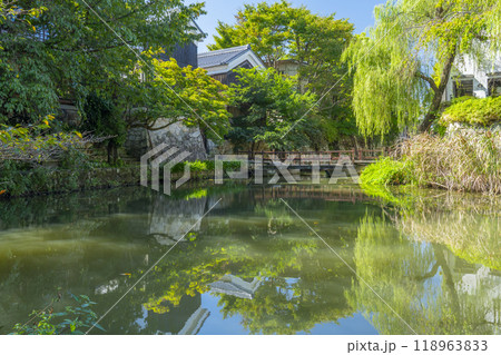八幡堀の舟橋(滋賀県近江八幡市) 八幡堀の舟橋(滋賀県近江八幡市) 118963833