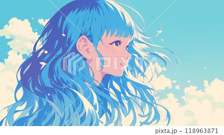遠くを見つめる少女 118963871