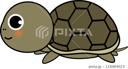 可愛い・ゆるい亀のキャラクターイラスト 118964023
