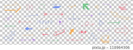A set of cute hand-drawn arrows 118964306