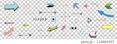 手書きのかわいい矢印のセット 118964307
