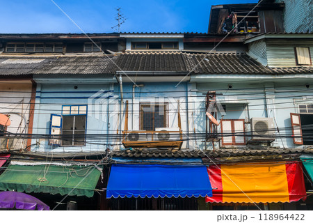 Old building in the old part of Bangkok, Thailand. 118964422