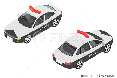 アイソメトリックイラスト：パトカー 118964890