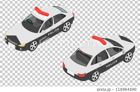 アイソメトリックイラスト：パトカー 118964890