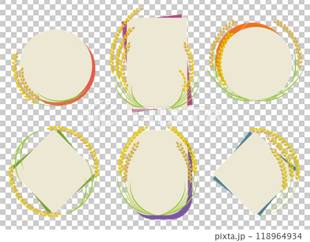 日式文本框架集米、稻穗 118964934