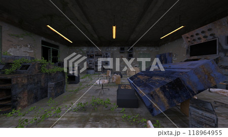 廃墟の荒れた室内 118964955