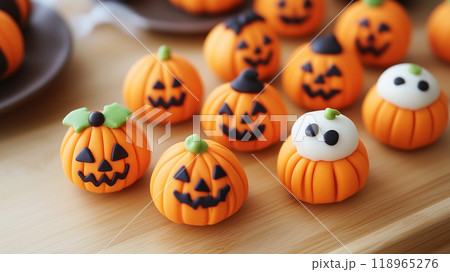 ハロウィンの可愛いカボチャスイーツ 118965276