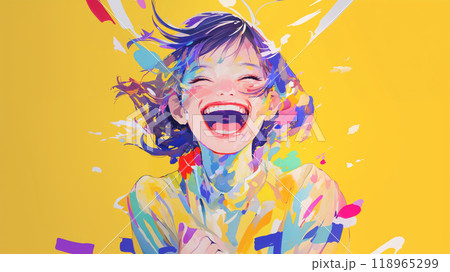 笑顔の女性のイラスト素材 [118965299] - PIXTA