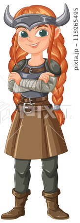 Confident Female Viking Warrior Confident Female Viking Warrior 118965495