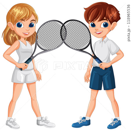 Tennis Duo Ready to Play Tennis Duo Ready to Play 118965536