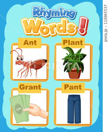 Rhyming Words Educational Poster Rhyming Words Educational Poster 118965537