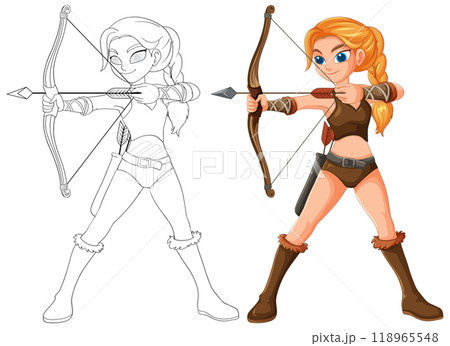 Female Archer in Action 118965548