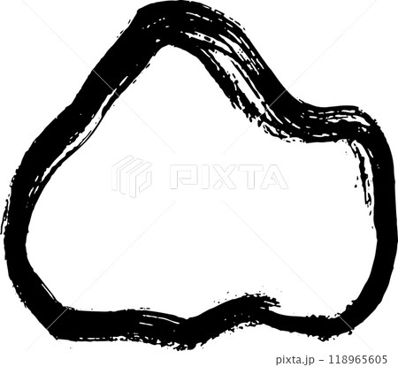 Ink Dry Brush Grunge Free Hand Oval Frame 118965605