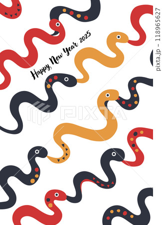 かわいい蛇のイラスト年賀状 118965627