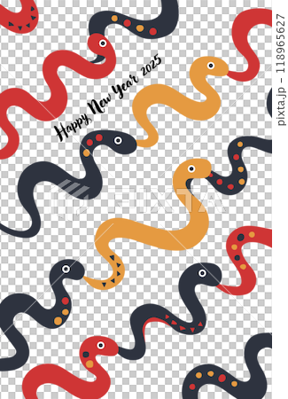 かわいい蛇のイラスト年賀状 118965627
